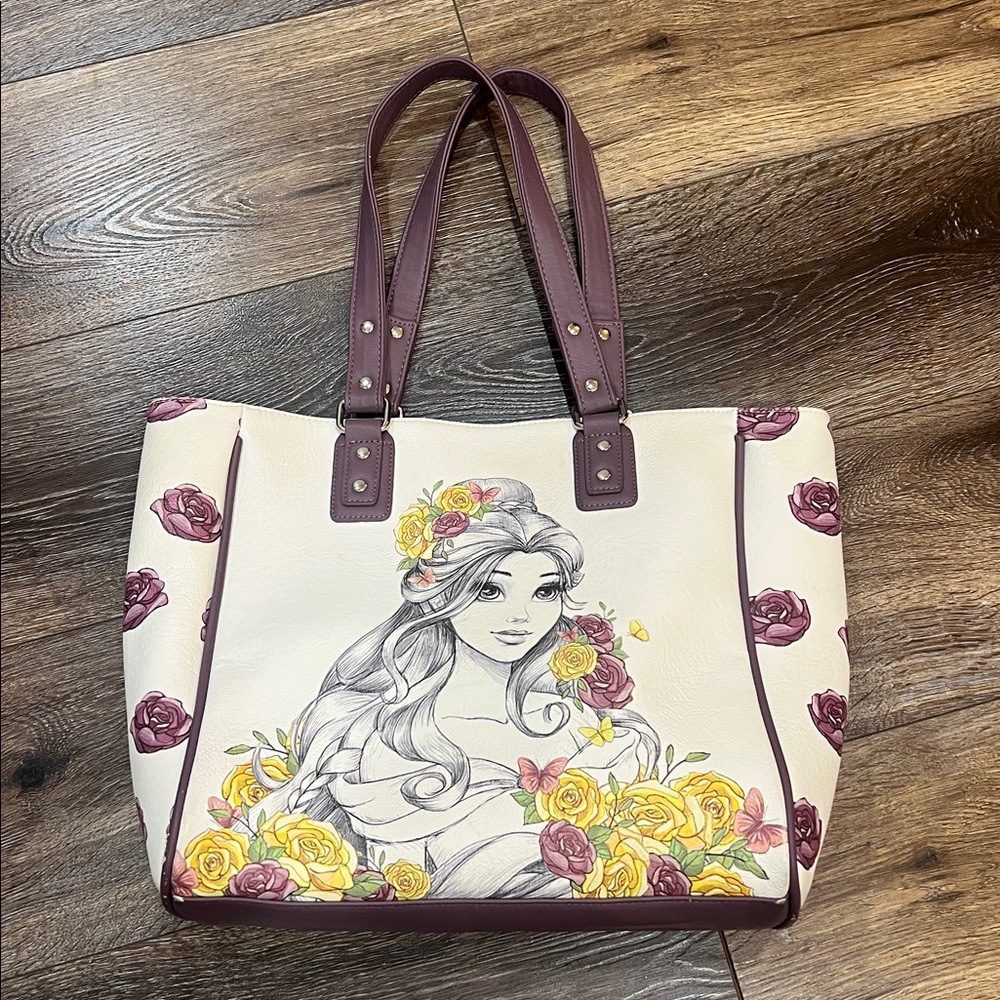 RARE Belle Disney Princess Illustrated Tote Disney Boutique Beauty & The Beast 🌟